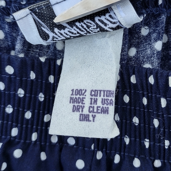 Knight's Ltd Polka Dot High Waisted Cotton Pants Blue & White Medium - Picture 4 of 12